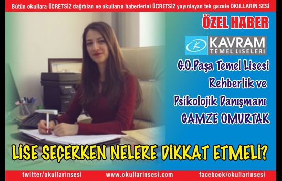  LİSE SEÇERKEN NELERE DİKKAT ETMELİ?