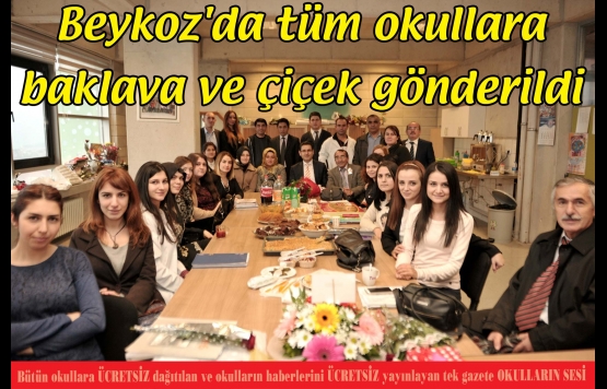 Beykoz`da tüm okullara baklava ve çiçek gönderildi