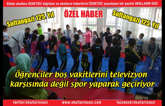 Öğrenciler televizyon karşısında değil spor yaparak zamanı kullanıyor