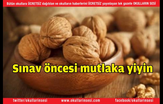 Sınav öncesi mutlaka yiyin