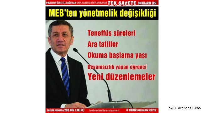 MEB?den yönetmelik değişikliği...