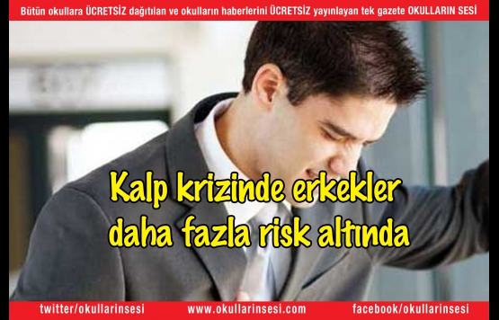 Kalp krizinde erkekler daha fazla risk altında