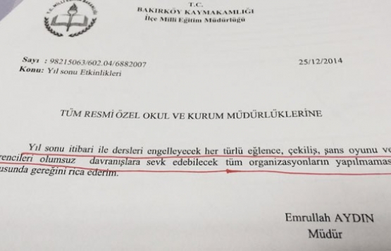 Bakırköy Milli Eğitim Müdürü Emrullah Aydın Hürriyet`e haber oldu