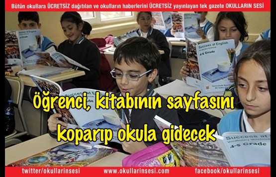 Öğrenci, kitabının sayfasını koparıp okula gidecek