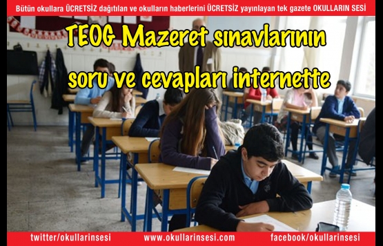 TEOG Mazeret sınavlarının soru ve cevapları internette