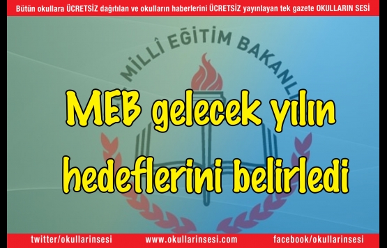 MEB gelecek yılın hedeflerini belirledi
