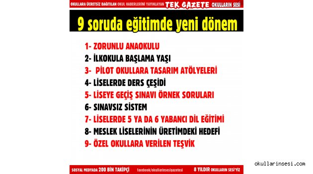 9 soruda eğitimde yeni dönem