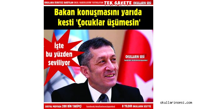 Bakan konuşmasını yarıda kesti `Çocuklar üşümesin`