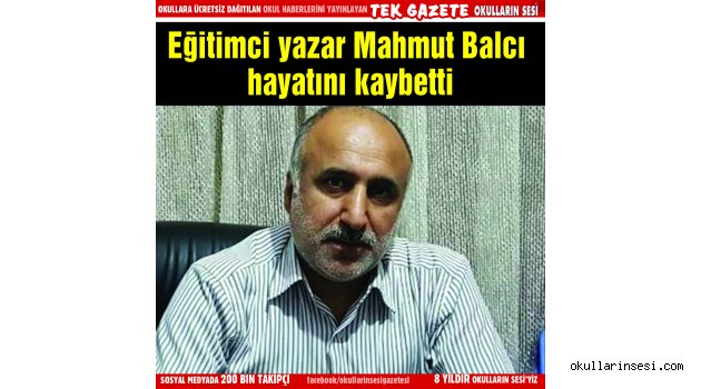 Eğitimci yazar Mahmut Balcı hayatını kaybetti