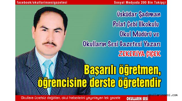 Eğitimci- Yazar Zekeriya Çiçek: Başarılı öğretmen, öğrencisine derste öğretendir