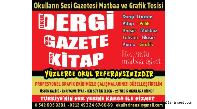 OKUL DERGİ -MATBAA GRAFİK GAZETE BASKI YÜZLERCE OKUL REFERANSIMIZDIR HER TÜRLÜ MATBAA İŞLERİ