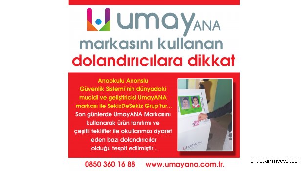 UmayANA markasını kullanan dolandırıcılara dikkat!